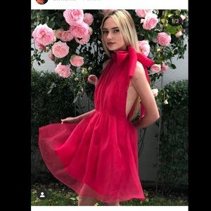 pink organza dress zara